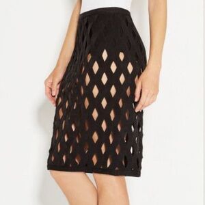 Herve Leger Robyn Overlay ZigZag Skirt Size Small